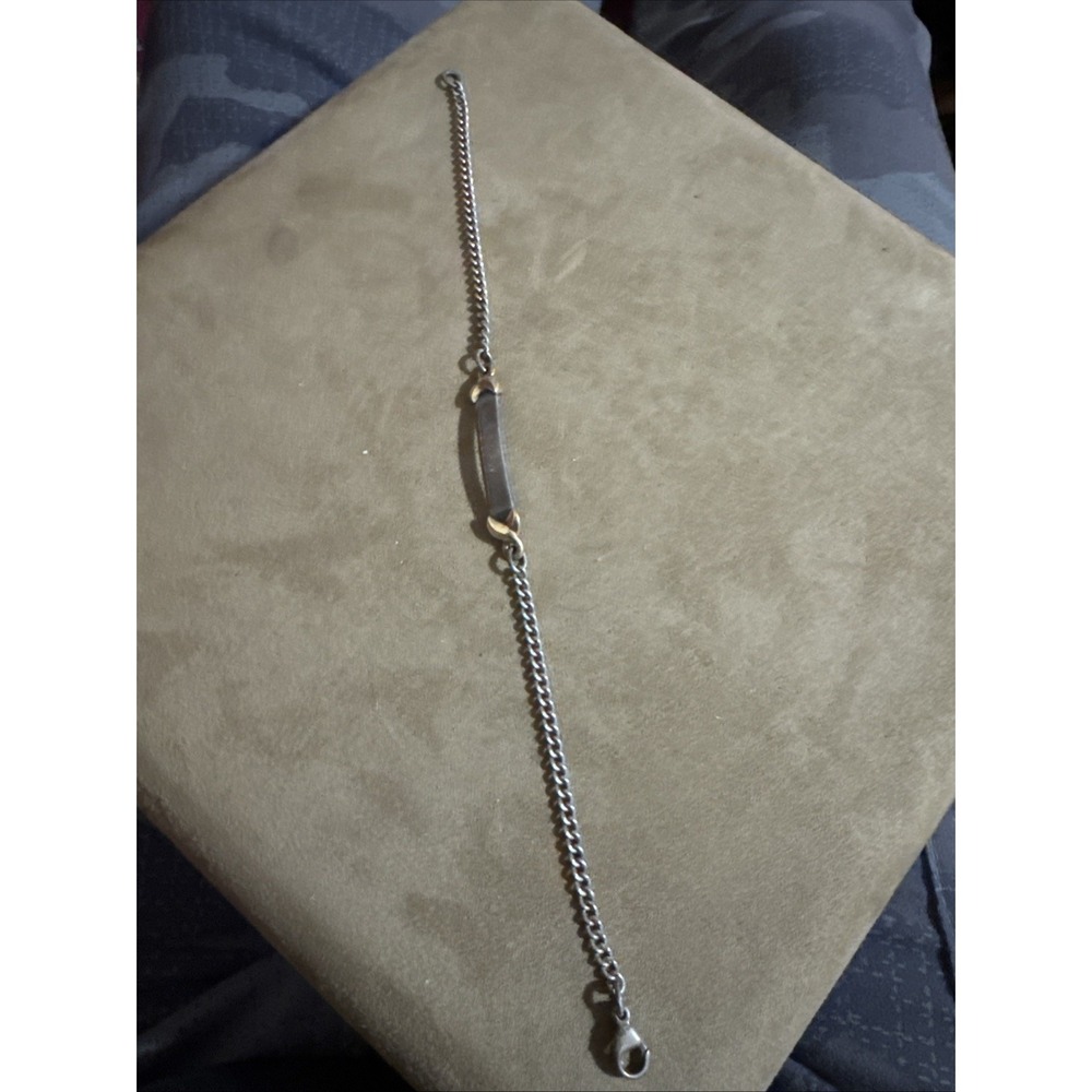 James Avery 14k Sterling Retired ID Bar Bracelet Engraved 8 Inches Rare